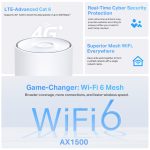 TP-LINK Deco X10-4G WiFi 6 AX1500 Whole Home Mesh Gateway - Image 3