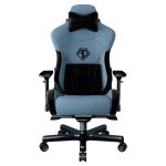 ANDA SEAT Gaming Chair T-PRO II Light Blue/ Black FABRIC with Alcantara Stripes - Image 2