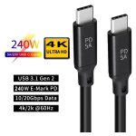 MAXBALL USB Cable Type-C To Type-C 240W 20Gbps 2-meters - Image 2